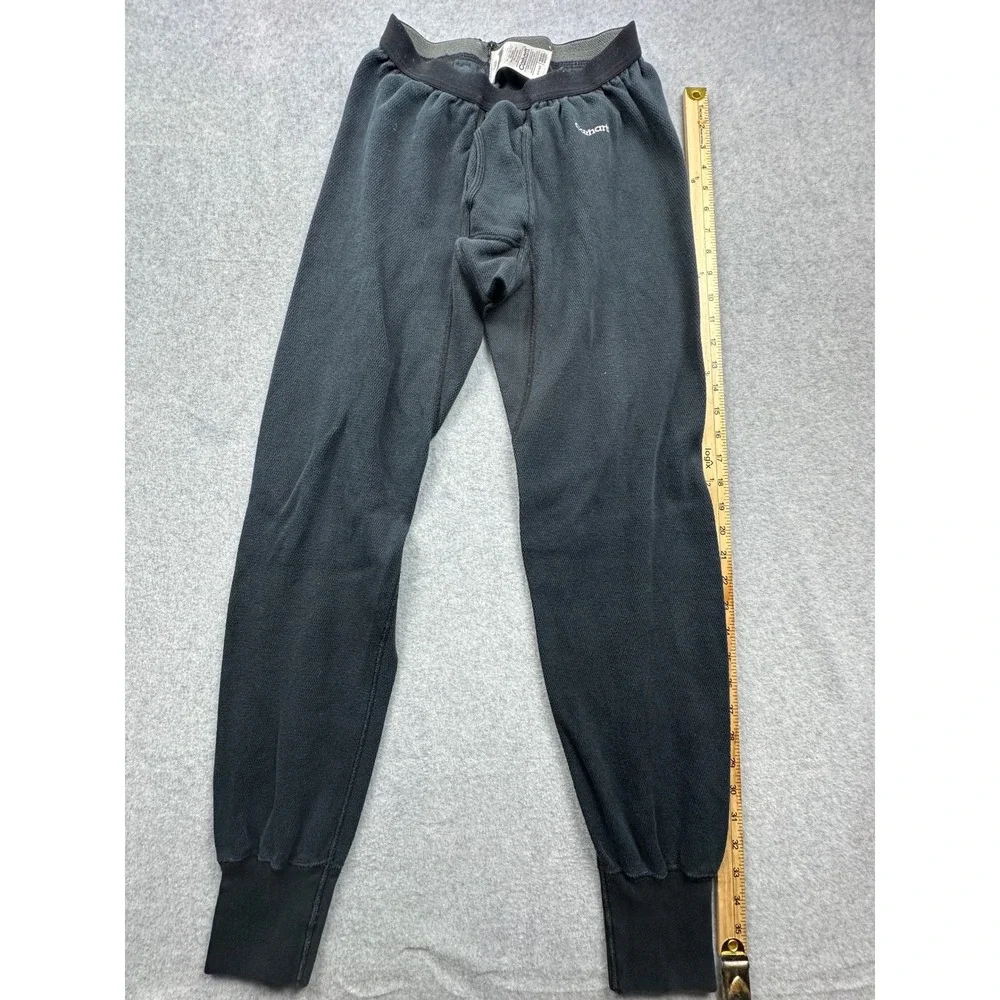 Carhartt Mens K229 BLK Cotton Thermal Long Johns Waffle Knit Black Medium
